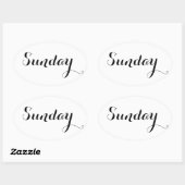 Weekdag Stickers: Zondag Ovale Sticker (Vel)
