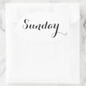 Weekdag Stickers: Zondag Ovale Sticker (Tas)