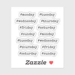 Weekdag van de  typemachine voor lettertypescherm sticker