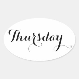Weekdagstickers: donderdag ovale sticker