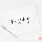 Weekdagstickers: donderdag ovale sticker (Envelop)