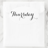 Weekdagstickers: donderdag ovale sticker (Tas)