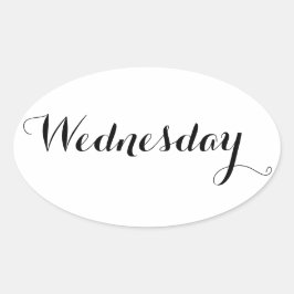 Weekdagstickers: woensdag ovale sticker