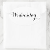 Weekdagstickers: woensdag ovale sticker (Tas)