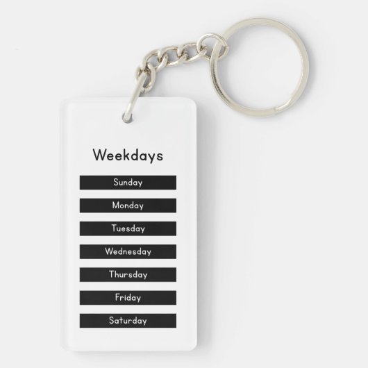 Weekdays Sleutelhanger (achterkant)