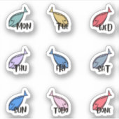 WeekDays Vissen Sticker (Voorkant)