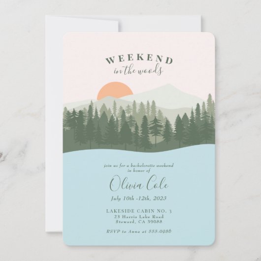 Weekeinde in de Bossen Bachelorette Kaart (Voorkant)