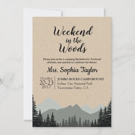 Weekeinde in de uitnodiging tot het indienen van B (Voorkant)