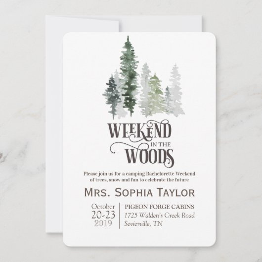 Weekeinde in de uitnodiging tot het indienen van B (Voorkant)