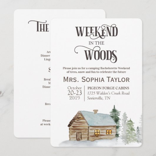 Weekeinde in de uitnodiging tot het indienen van B (Voorkant / Achterkant)