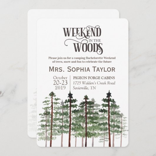 Weekeinde in de uitnodiging tot het indienen van B (Voorkant / Achterkant)