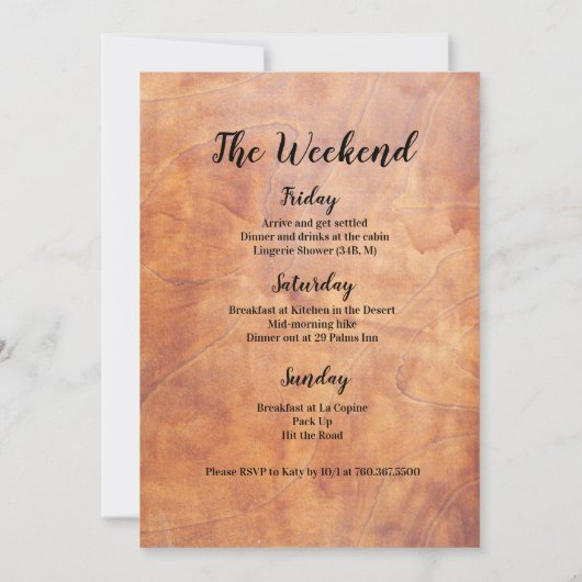 Weekeinde in de uitnodiging tot het indienen van B (Achterkant)