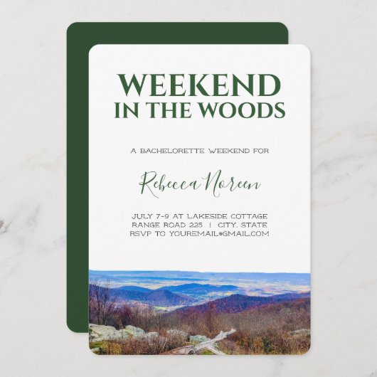 Weekeinde in de uitnodiging van de Bachelorette-pa (Voorkant / Achterkant)