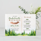 Weekeinde in de uitnodiging voor houten bacheloret (Staand voorkant)