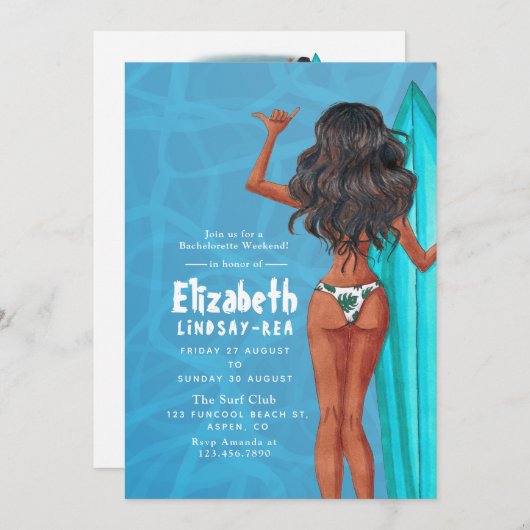 Weekeinde van de zomervakantie van de bachelorette kaart (Voorkant / Achterkant)