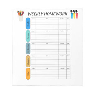 WEEKELIJKS HUISWERK NOTITIEBLOK