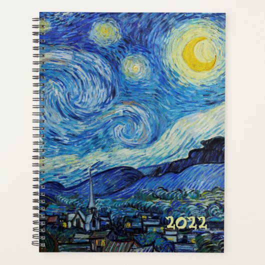 Weekelijks Maandelijks Van Gogh Sterrennacht schil Planner (Voorkant)