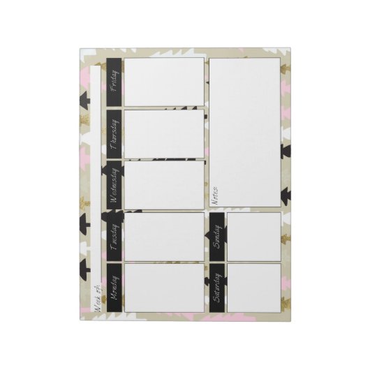 Weekelijks Notitieblok van het patroon van grafisc (Linkerzijde)