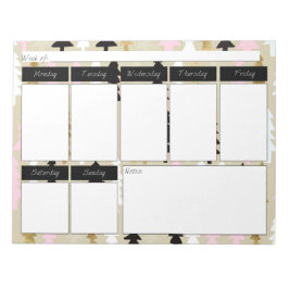 Weekelijks Notitieblok van het patroon van grafisc