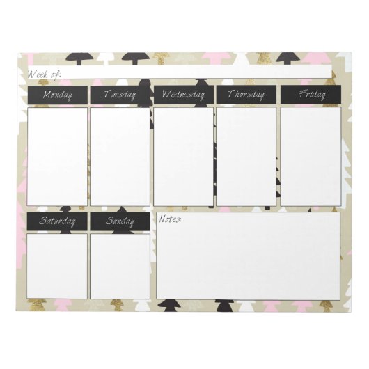 Weekelijks Notitieblok van het patroon van grafisc (Voorkant)