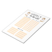 Weekelijks stammenKat om lijst te doen Notitieblok (Schuin)