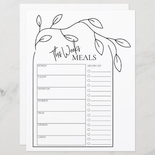 Weekelijkse Meekelijkse Planner van de Tekst van h (Voorkant / Achterkant)