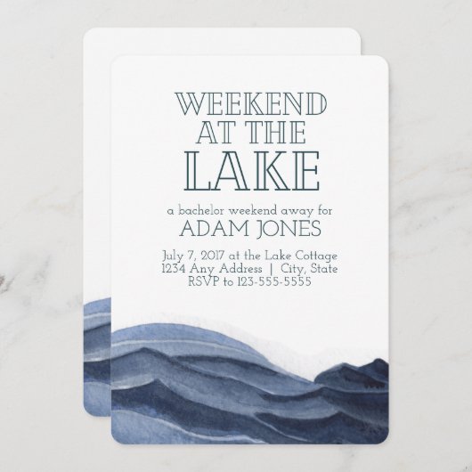 Weekend aan het meer vrijgezellenfeest kaart (Voorkant / Achterkant)
