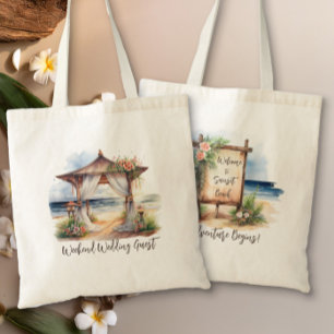Weekend Beach Wedding Gepersonaliseerd Welkom Tote Bag