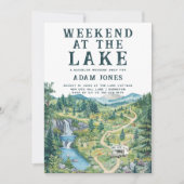 Weekend bij het meer | Uitnodiging Bachelor Party (Voorkant)