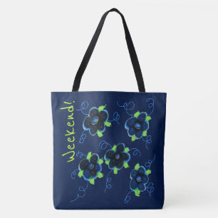 Weekend Blue Floral Bag Tote Bag