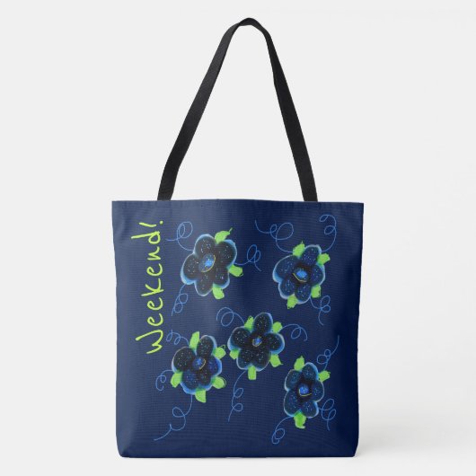 Weekend Blue Floral Bag Tote Bag (Voorkant)