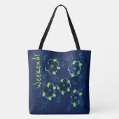 Weekend Blue Floral Bag Tote Bag (Achterkant)