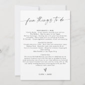 Weekend Bruiloft Event List, Bruiloft Welkomstbrie Kaart (Achterkant)