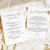 Weekend Bruiloft Event List, Bruiloft Welkomstbrie Kaart