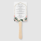 Weekend bruiloft schema tropische bloemen geometri handwaaier (Achterkant)