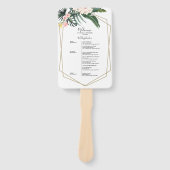 Weekend bruiloft schema tropische bloemen geometri handwaaier (Voorkant)