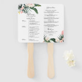 Weekend bruiloft schema tropische bloemen handwaaier (Voorkant en achterkant)