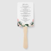 Weekend bruiloft schema tropische bloemen handwaaier (Achterkant)