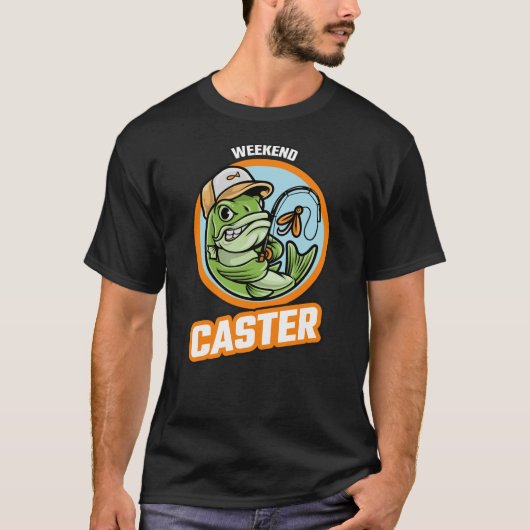 Weekend Caster Grappig Visontwerp Visverslaafde T-shirt (Voorkant)