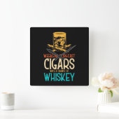 Weekend Cigars With A Chance Of Whiskey Vierkante Klok (Huis)
