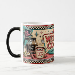 Weekend Coffee Retro Vintage Beker 1950s Diner Magische Mok
