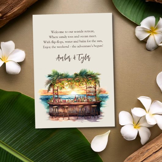 Weekend Destination Beach Wedding Welkom Gift Bag Informatiekaartje