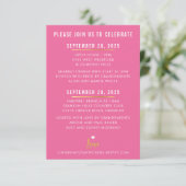 WEEKEND DETAILS Leuke  roze witte harten goud RSVP Kaartje (Staand voorkant)
