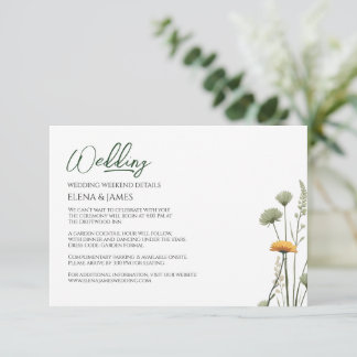 Weekend Details Wildflower Budget Micro Wedding Informatiekaartje