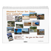 Weekend Driver San Diego 2011 Agenda Kalender (Achterkant)
