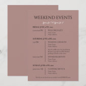 Weekend Evenementen Schema voor Bruiloft Kaart (Voorkant / Achterkant)
