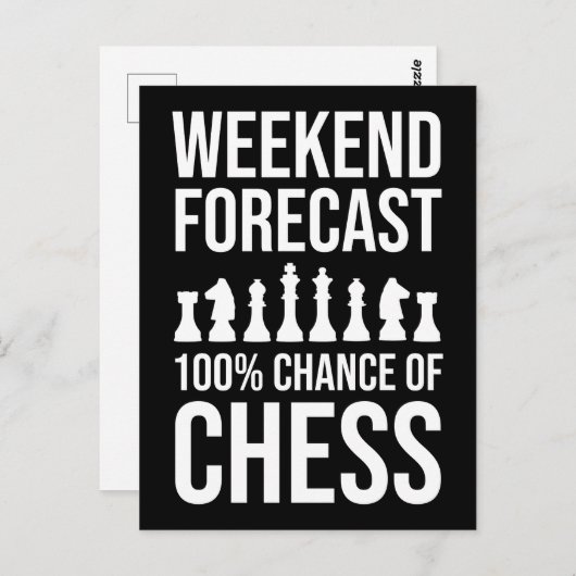 Weekend Forecast - 100% Chance of Chess Briefkaart (Voorkant / Achterkant)