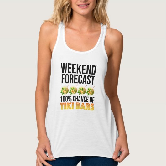 Weekend Forecast - 100% Chance of Tiki Bars Tanktop (Voorkant)