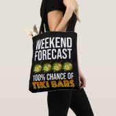Weekend Forecast - 100% Chance of Tiki Bars Tote Bag (Dichtbij)