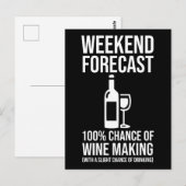 Weekend Forecast - 100% Chance of Wine Making Briefkaart (Voorkant / Achterkant)